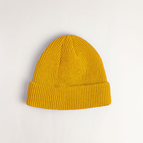 Beanie Pescador Acanalado Medio – Amarillo