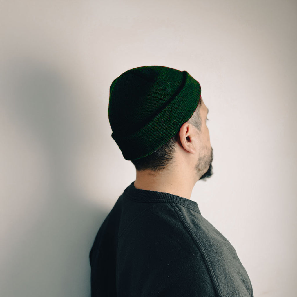 Beanie Pescador Acanalado Fino – Verde Petroleo